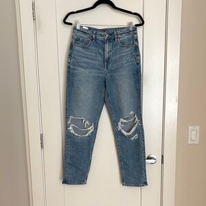 American Eagle Outfitters Light Blue Ripped Ankle Jeans